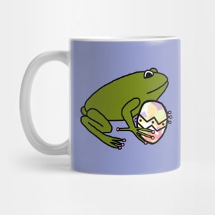 Green Frog Holding Easter Egg Mug